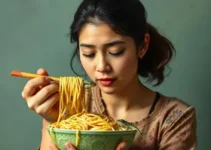 lagartixa em macarrão instantâneo