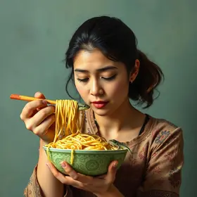 lagartixa em macarrão instantâneo
